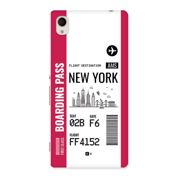 New York Boarding Pass Back Case for Xperia M4