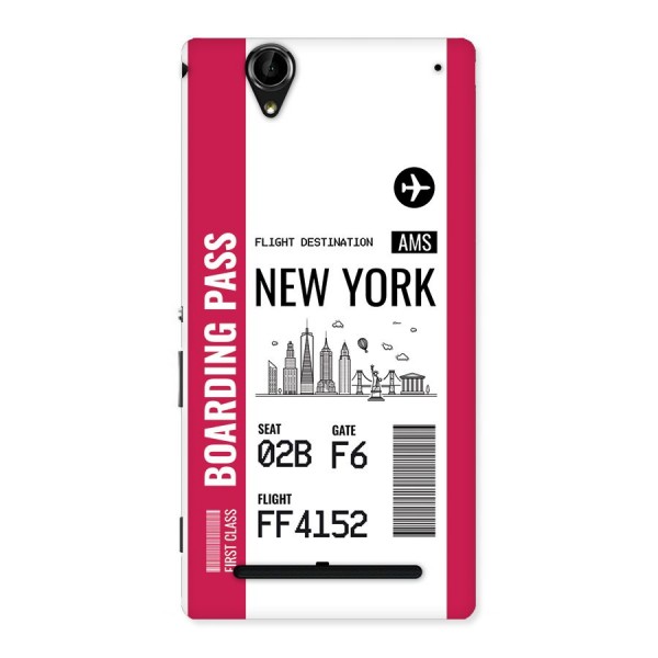 New York Boarding Pass Back Case for Xperia T2