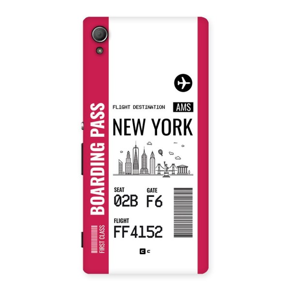 New York Boarding Pass Back Case for Xperia Z4