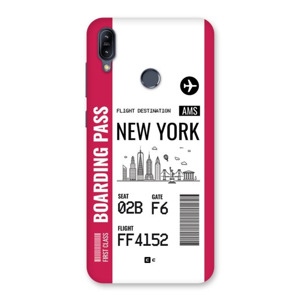New York Boarding Pass Back Case for Zenfone Max M2
