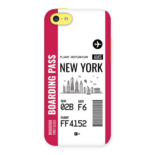 New York Boarding Pass Back Case for iPhone 5C