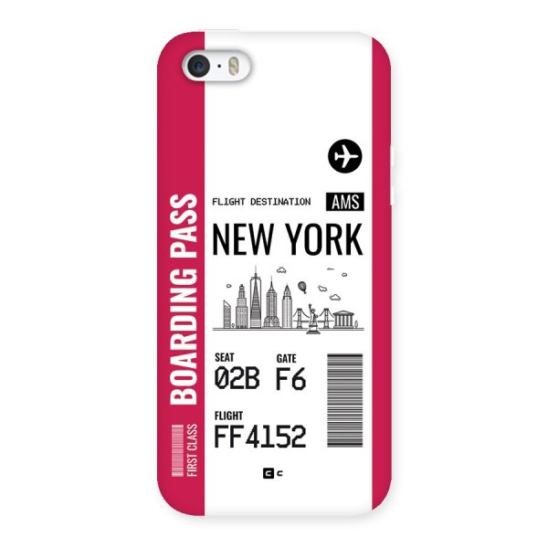 New York Boarding Pass Back Case for iPhone 5 5s
