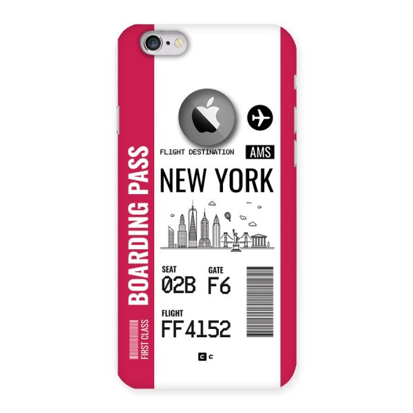 New York Boarding Pass Back Case for iPhone 6 Logo Cut
