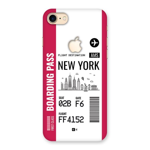 New York Boarding Pass Back Case for iPhone 7 Apple Cut