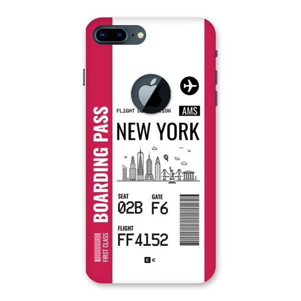 New York Boarding Pass Back Case for iPhone 7 Plus Logo Cut