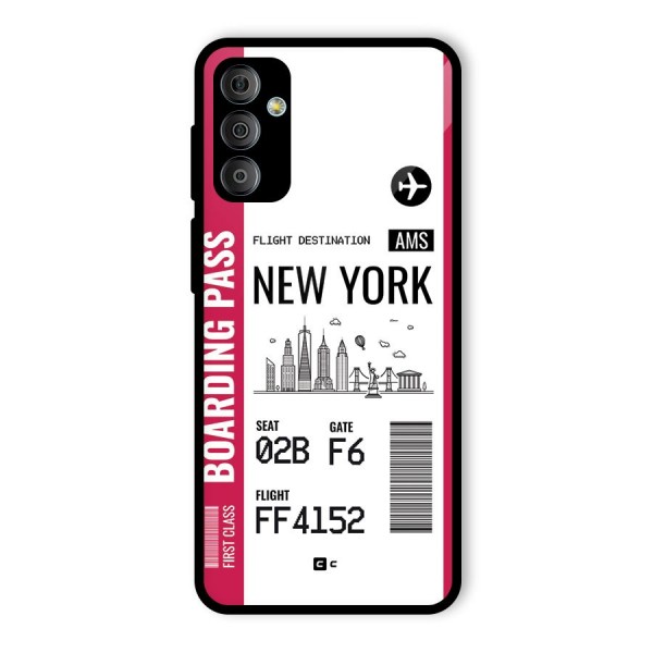 New York Boarding Pass Glass Back Case for Galaxy F23