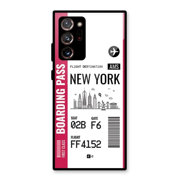 New York Boarding Pass Glass Back Case for Galaxy Note 20 Ultra 5G