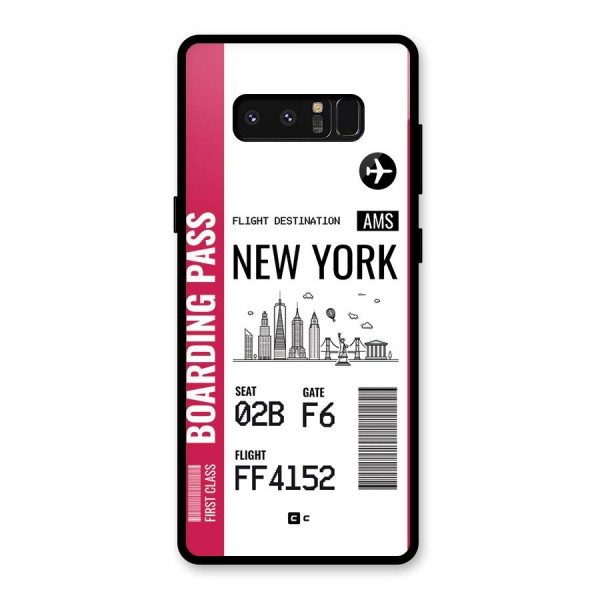 New York Boarding Pass Glass Back Case for Galaxy Note 8