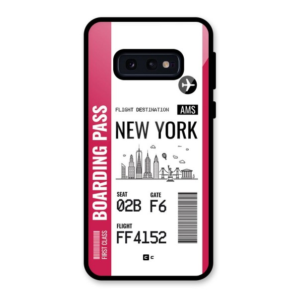 New York Boarding Pass Glass Back Case for Galaxy S10e