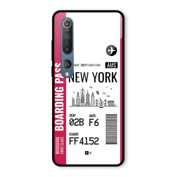 New York Boarding Pass Glass Back Case for Mi 10