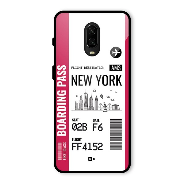 New York Boarding Pass Glass Back Case for OnePlus 6T