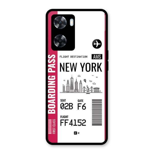 New York Boarding Pass Glass Back Case for Oppo A77