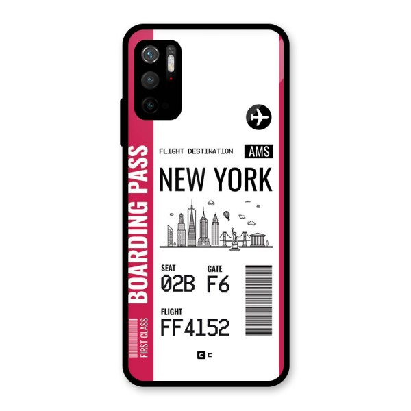 New York Boarding Pass Glass Back Case for Poco M3 Pro 5G