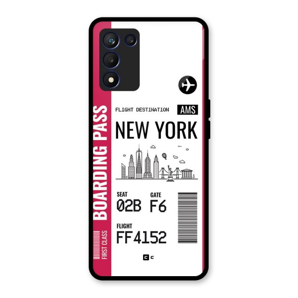 New York Boarding Pass Glass Back Case for Realme 9 5G Speed