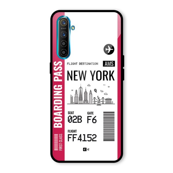New York Boarding Pass Glass Back Case for Realme X2