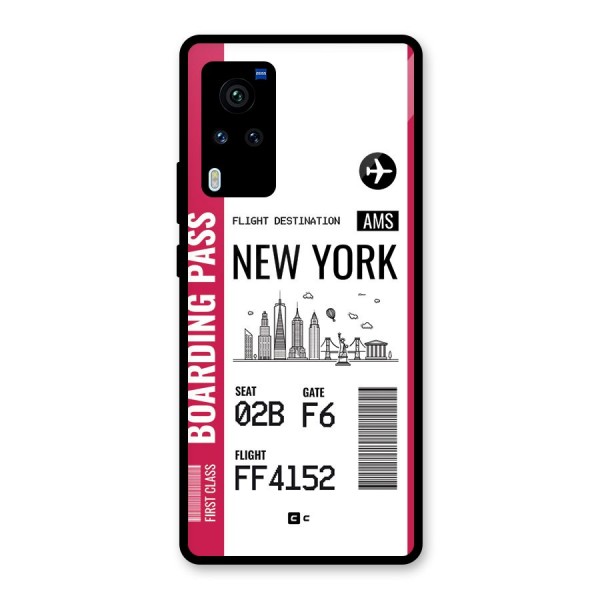 New York Boarding Pass Glass Back Case for Vivo X60 Pro