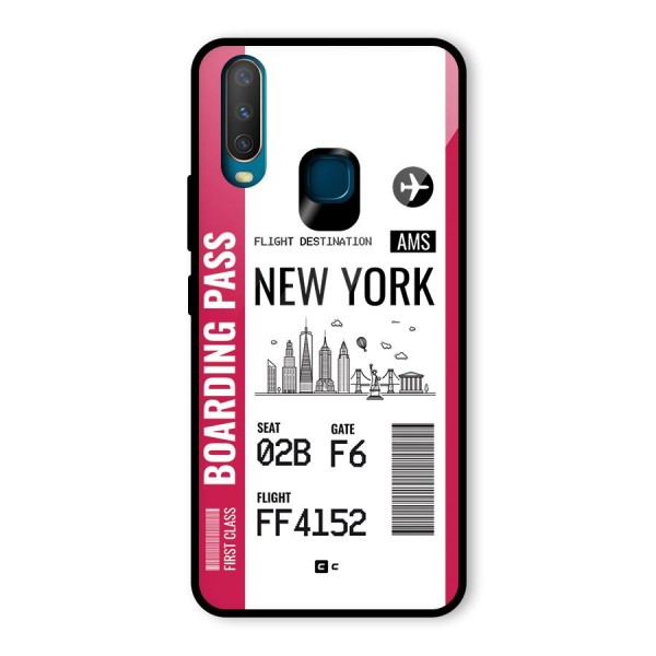 New York Boarding Pass Glass Back Case for Vivo Y12