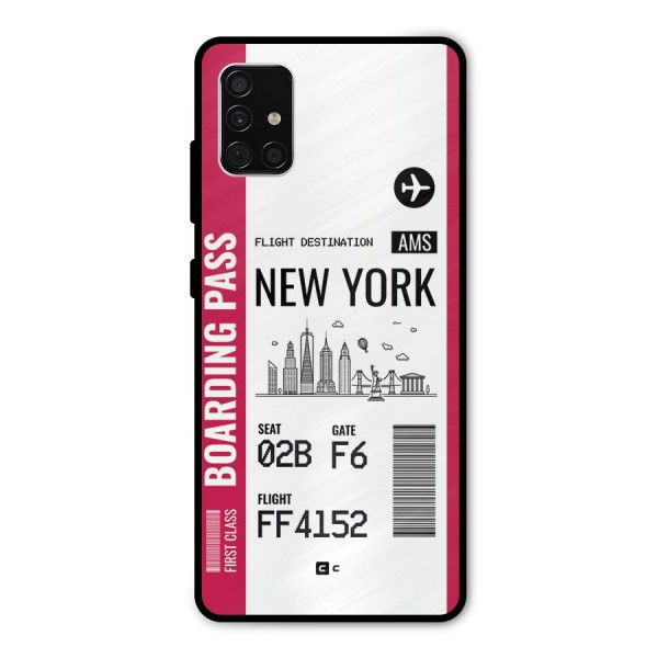 New York Boarding Pass Metal Back Case for Galaxy A51
