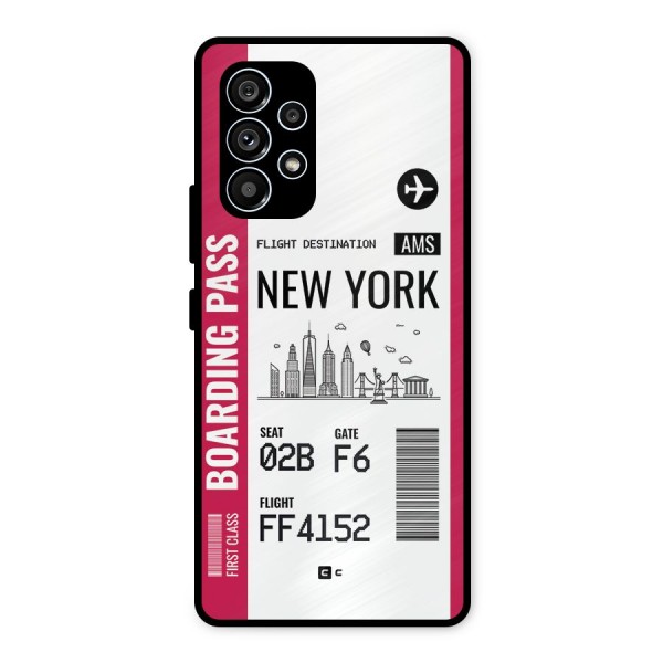 New York Boarding Pass Metal Back Case for Galaxy A53 5G