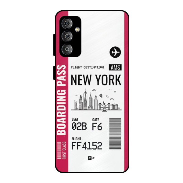 New York Boarding Pass Metal Back Case for Galaxy F23