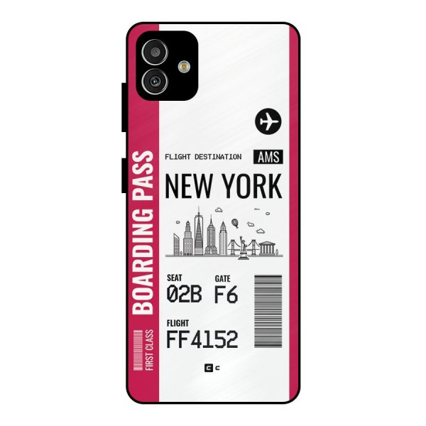 New York Boarding Pass Metal Back Case for Galaxy M13 5G