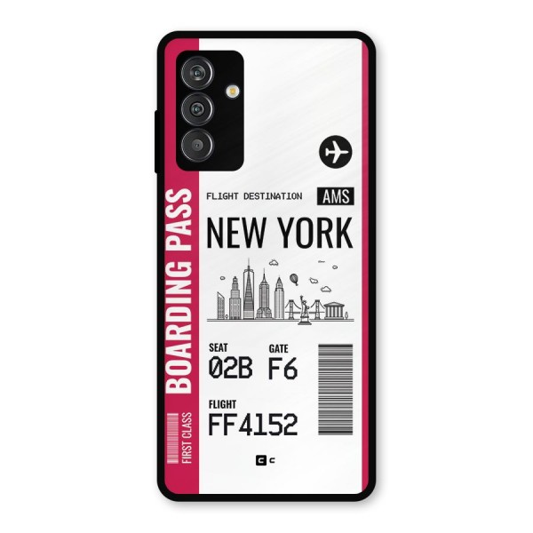 New York Boarding Pass Metal Back Case for Galaxy M14 5G