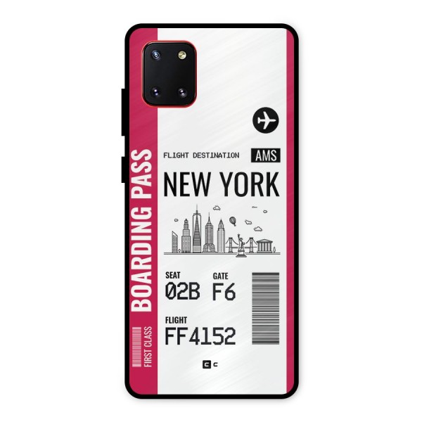 New York Boarding Pass Metal Back Case for Galaxy Note 10 Lite