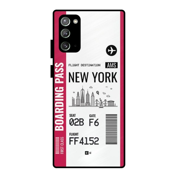 New York Boarding Pass Metal Back Case for Galaxy Note 20