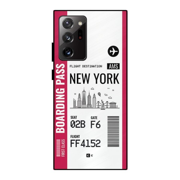 New York Boarding Pass Metal Back Case for Galaxy Note 20 Ultra