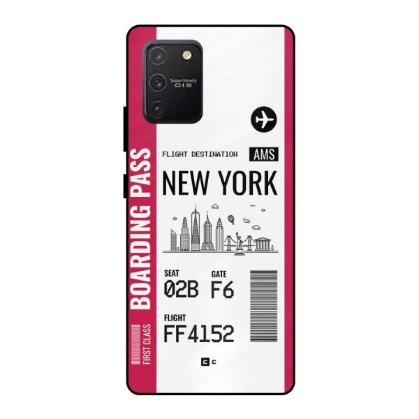 New York Boarding Pass Metal Back Case for Galaxy S10 Lite