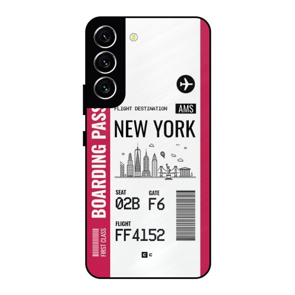 New York Boarding Pass Metal Back Case for Galaxy S22 5G