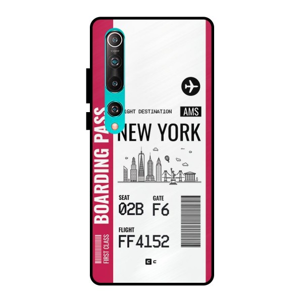 New York Boarding Pass Metal Back Case for Mi 10
