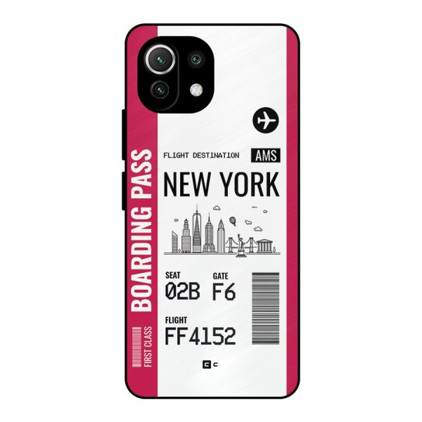 New York Boarding Pass Metal Back Case for Mi 11 Lite