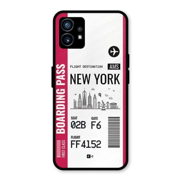 New York Boarding Pass Metal Back Case for Nothing Phone 1
