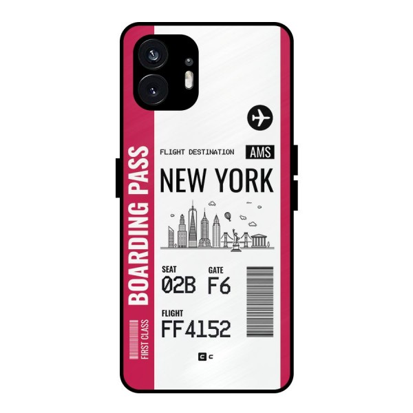 New York Boarding Pass Metal Back Case for Nothing Phone 2