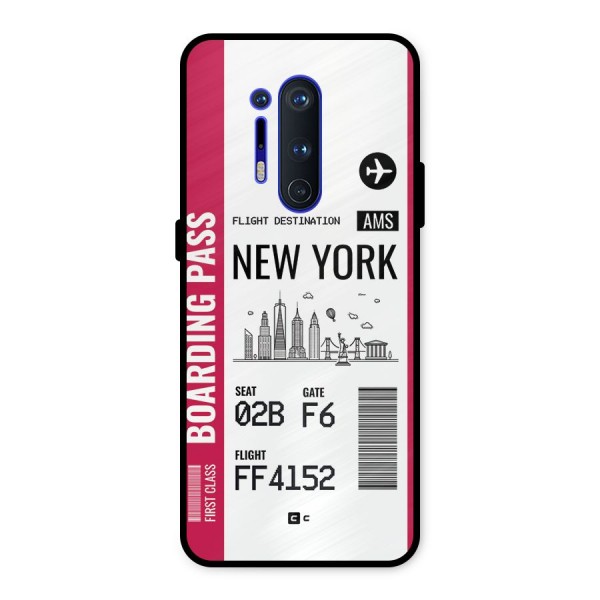 New York Boarding Pass Metal Back Case for OnePlus 8 Pro