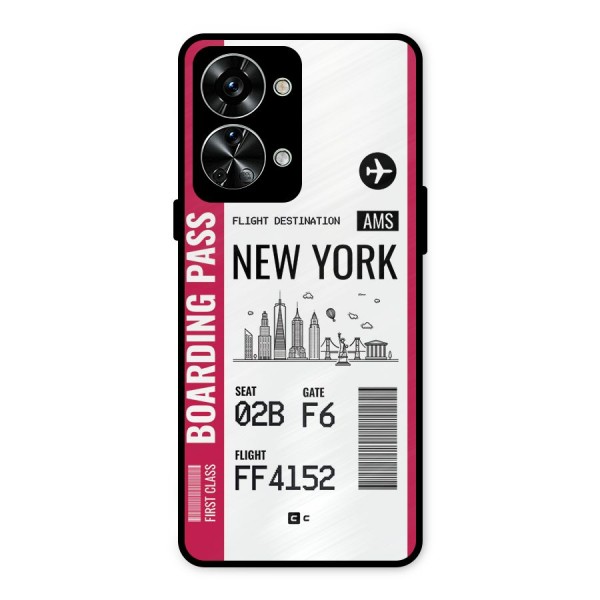 New York Boarding Pass Metal Back Case for OnePlus Nord 2T