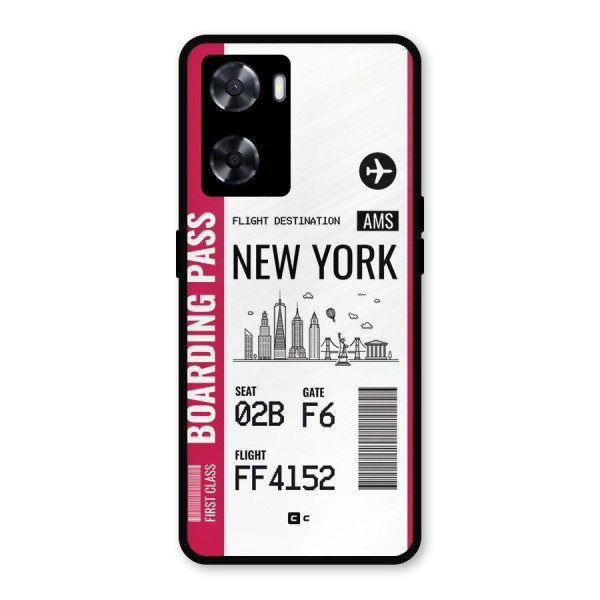 New York Boarding Pass Metal Back Case for Oppo A57 2022