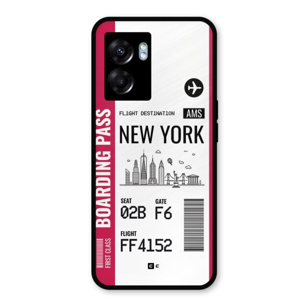 New York Boarding Pass Metal Back Case for Oppo K10 (5G)