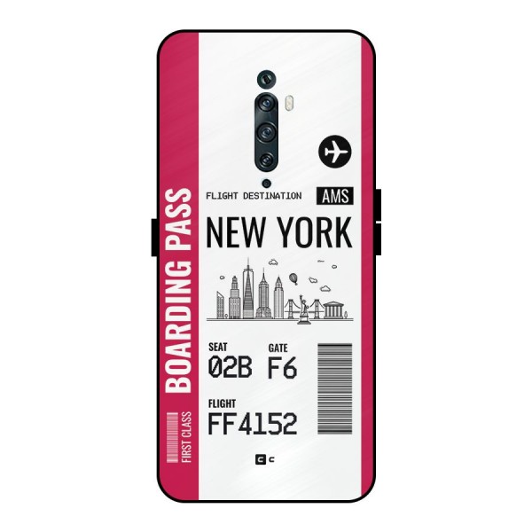 New York Boarding Pass Metal Back Case for Oppo Reno2 F