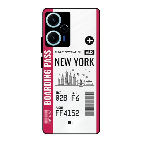 New York Boarding Pass Metal Back Case for Poco F5