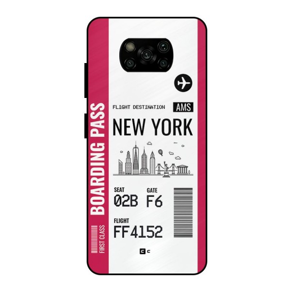 New York Boarding Pass Metal Back Case for Poco X3