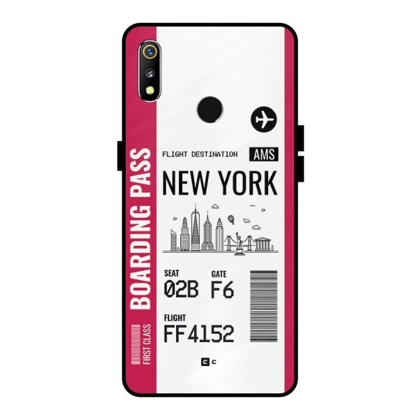 New York Boarding Pass Metal Back Case for Realme 3