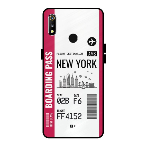 New York Boarding Pass Metal Back Case for Realme 3i