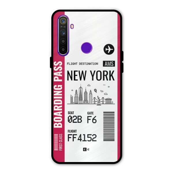 New York Boarding Pass Metal Back Case for Realme 5