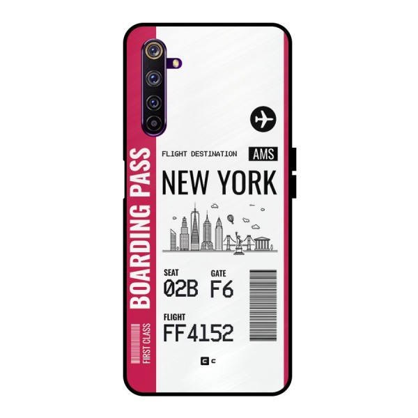 New York Boarding Pass Metal Back Case for Realme 6 Pro