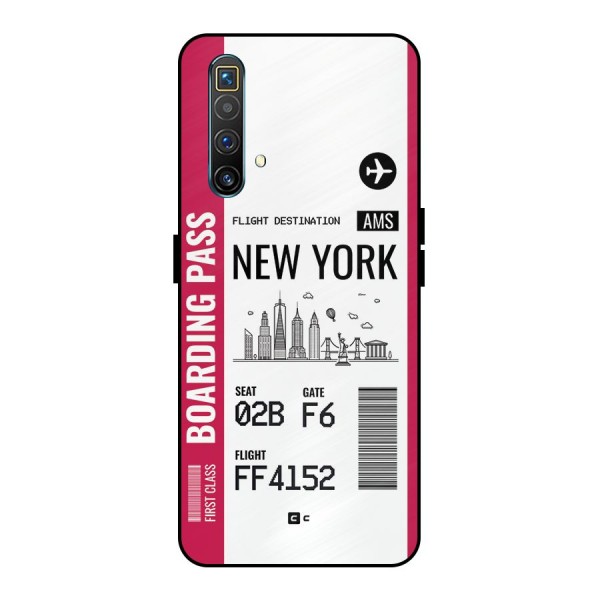 New York Boarding Pass Metal Back Case for Realme X3