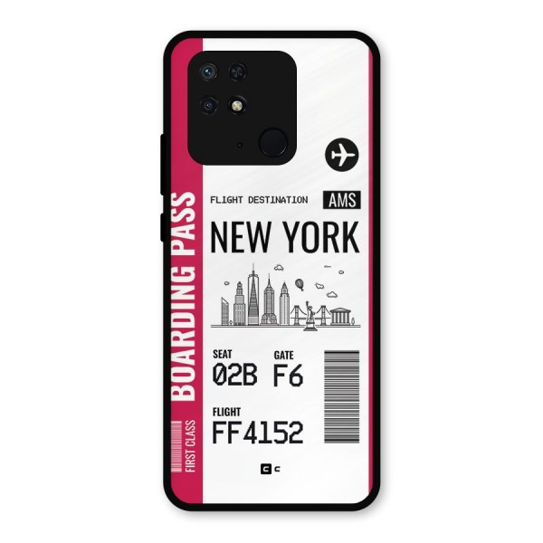New York Boarding Pass Metal Back Case for Redmi 10 Power