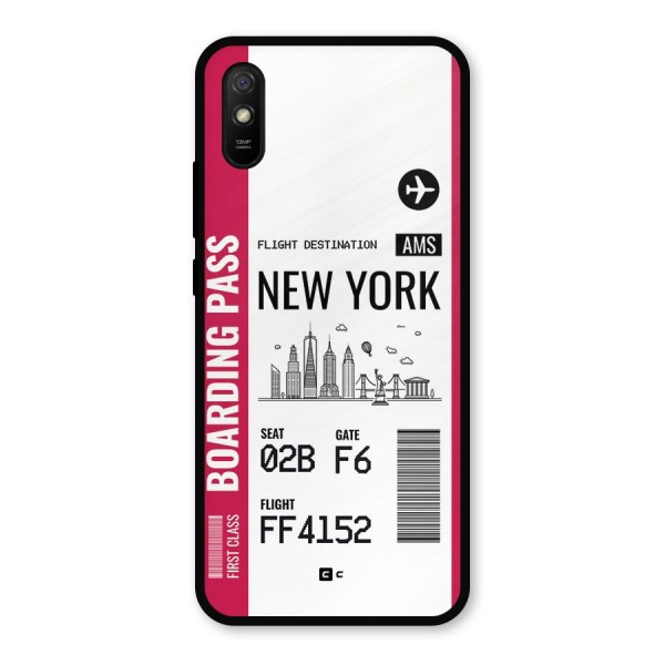 New York Boarding Pass Metal Back Case for Redmi 9i