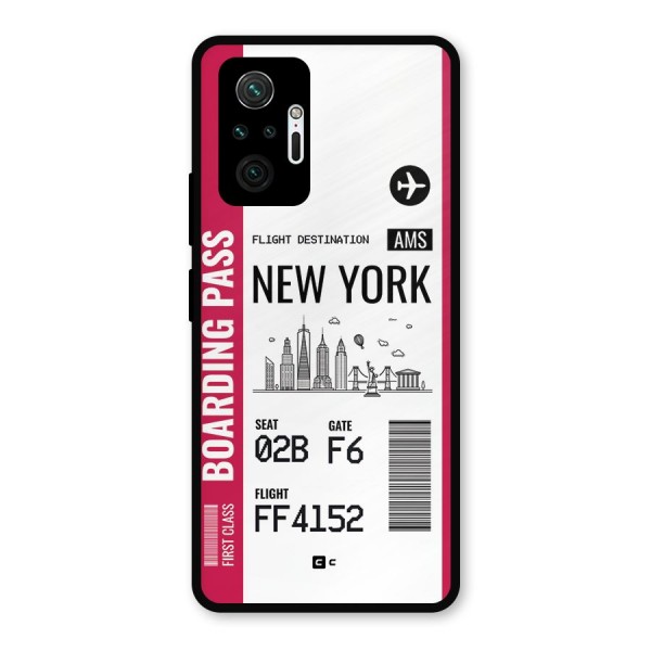 New York Boarding Pass Metal Back Case for Redmi Note 10 Pro Max